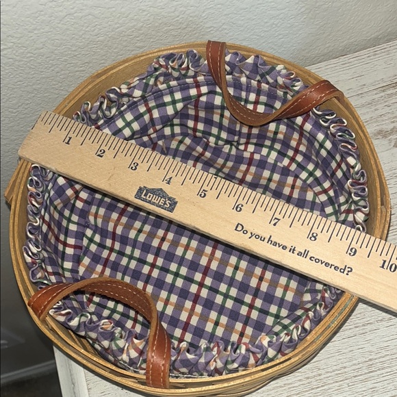 Longaberger Woven Basket with Leather Handles - Picture 7 of 8